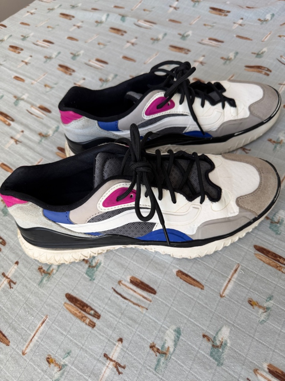 Vans Tri City White, Black, Blue & Pink Low-Top Sneakers